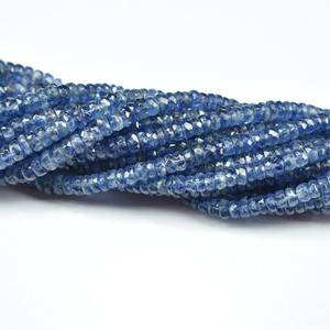 Natural Indigo Blue Kyanite Faceted Rondelle Gemstone <b>Beads</b> 3-5MM Loose Kyanite <b>Stone</b> <b>Beads</b> For Jewelry Making Wholesale Bulk - Product Image 4
