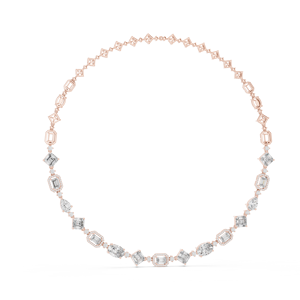 Collier TIMELESS en or blanc 18 carats plaqué rhodium avec diamants de laboratoire certifiés Imperial Angles MIX CUT pour femmes - Product Image 1