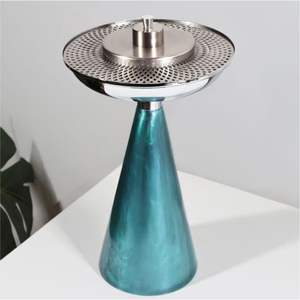 Brûleur d'encens moderne de luxe en métal, minimaliste, or et noir, brûleur de bakhoor du Moyen-Orient pour la décoration de la maison et les cadeaux de mariage - Product Image 3