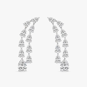 Boucles d'oreilles pendantes en or blanc 14 carats avec diamants de laboratoire taille poire, certifiées IGI, bijoux tendance pour femmes, pour les acheteurs en gros - Product Image 5