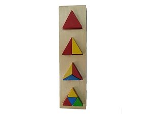 Juguete Educativo Montessori de Madera, Tablero de Clasificación de Formas Geométricas, Triángulos Apilables para Niños - Product Image 2
