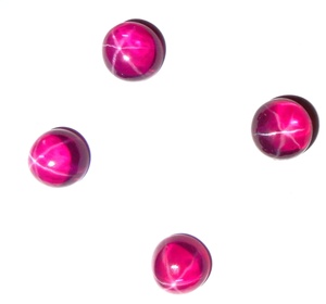 Rubí Estrella Transparente Redondo de 8x8 mm, 3 Quilates, Creado en Laboratorio, Cabujón Pulido con Efecto de Estrella de 6 Puntas para Joyería - Product Image 5
