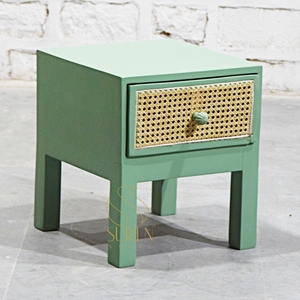Modern Wooden Coffee <b>Table</b> Green <b>Storage</b> <b>Side</b> <b>Table</b> for Bedroom and Living Room SUREN SPACE SS4616 - Product Image 1