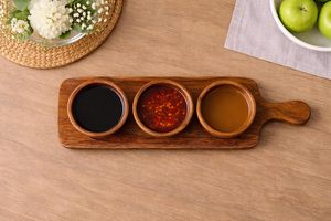Bandeja de Madera de Acacia para Servir Frutos Secos con 3 Tazones |   Bandeja de Madera Sólida para Aperitivos, para Mesa de Té, Decoración del Hogar y Regalos - Product Image 5