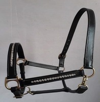 Harnais en corde de cuir tressé de haute qualité de 1 pouce de large avec quincaillerie métallique réglable