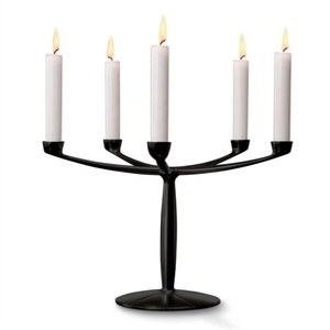 Christmas <b>Tea</b> <b>Light</b> Holder Iron Long Stem Handmade Eco-Friendly Pillar Shape Home Decor 5 Arms Candlestick Stand - Product Image 1