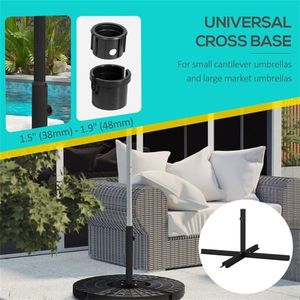 Base per Ombrellone Quadrato da Giardino in Acciaio Inossidabile per Patio, Ristorante, Hotel, Spiaggia, Piscina, Telaio in Acciaio da 3m di Raggio per Giardini - Product Image 4