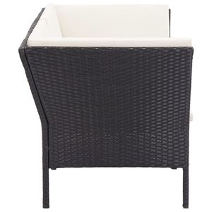 Set salotto da 8 pezzi in Poly Rattan nero con cuscini per il tempo libero in giardino - Product Image 5