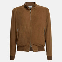 Veste bomber en cuir PU personnalisée pour l'extérieur, légère, respirante, coupe-vent, style motard, col montant, fermeture éclair, pour homme