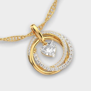 Pendentif solitaire en diamant taille cœur plaqué or 18 carats, bijou romantique de fiançailles pour femme, pendentif charme pour femme - Product Image 3