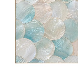 Venta Directa de Pintura Artesanal en Mosaico Redondo Abstracto de Madreperla, Decoración Elegante para Sala de Estar Moderna - Product Image 4