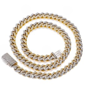 12MM 22" Hip Hop Miami Cuban Link <b>Chain</b> Necklace VVS1 Moissanite Clasp Gold Finish Sterling Silver Customizable Unisex Jewelry - Product Image 1