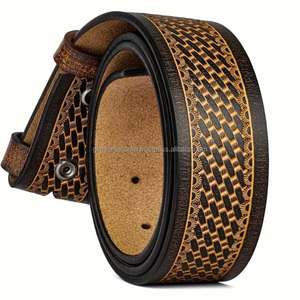 Magnifique travail de sculpture et de peinture à la main, ceinture en cuir occidentale tendance pour homme avec bouton pression pour changer la boucle. - Product Image 5