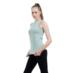 Women's Breathable Short <b>Sleeveless</b> Tank <b>Top</b> Solid Color <b>Knitted</b> Casual Wear with Snap Button Wholesale Rate OEM Custom Design - Product Image 4