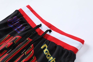 Pantalones cortos de entrenamiento de tela de malla de secado rápido, pantalones cortos deportivos de baloncesto de lona informales para hombres, personalizables con estampado o bordado - Product Image 6
