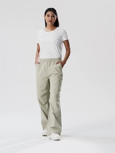Pantalon de jogging léger pour femme, coupe droite et large, en nylon, avec poches, pour le voyage, la randonnée, les sports de plein air, taille mi-haute, couleur unie, idéal pour le yoga - Product Image 2
