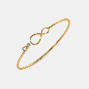 <b>Infinity</b> Knot Diamond Gold Bangle - Product Image 1