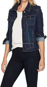 High Quality Elegant Women Winter Collar Denim Jacket Women Loose Short Outerwear With <b>Belt</b> and Zipper with Denim Jacket - Product Image 6