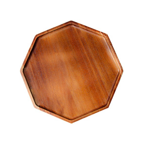 Gran oferta de platos y bandejas de madera de acacia para servir, platos de madera octagonales aptos para lavavajillas de alta durabilidad para cocina y mesa de comedor - Product Image 2