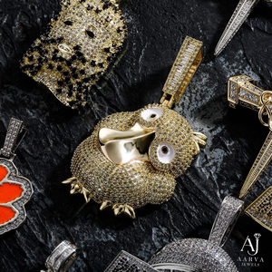 จี้รูปนกฮูกการ์ตูนชุบทองประดับเพชรโมอิสซาไนต์ AARVA JEWELS สไตล์ฮิปฮอป งานฝังเพชรแบบไมโครเพฟ ดีไซน์น่ารักสำหรับทุกเพศ เหมาะสำหรับใส่ไปงานปาร์ตี้ - Product Image 6