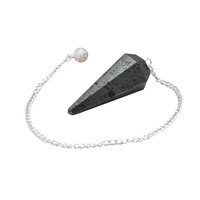 Pendentif en hématite de qualité supérieure, best-seller, de type cône à 6 facettes, poli et sculpté, magnifique outil de radiesthésie pour la guérison énergétique