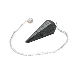 Pendentif en hématite conique poli, sculpté, magnifique outil de radiesthésie, guérison énergétique, vente en gros - Product Image 3