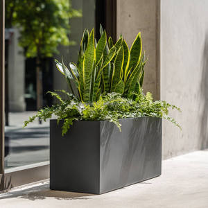 Vasi <span class=keywords><strong>da</strong></span> Giardino Moderni in Acciaio Zincato con Sistema di Auto-Irrigazione, Grandi Contenitori per Piante Succulente e <span class=keywords><strong>Bonsai</strong></span> <span class=keywords><strong>da</strong></span> <span class=keywords><strong>Esterno</strong></span> - Product Image 6
