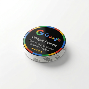 Autocollant NFC personnalisé en PVC imperméable avec code QR rond pour avis Google, idéal pour la promotion des entreprises - Product Image 3