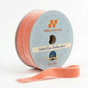 Cinta de Terciopelo Rosa Suave de 12 mm, Rollo de 50 Yardas, Resistente al Encogimiento, 100% Poliéster, para Cajas de Rakhi, Cestas y Decoración de Thali, Venta al Por Mayor - Product Image 5
