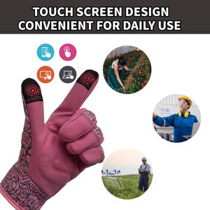 Breathable Hand Safety Gardening <b>Gloves</b> for Planting Keeping with Printed Cotton Back Durable Anti-Cut Anti-Slip Waterproof - Product Image 2