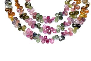 100% Natural Arrival Multi <b>Tourmaline</b> Faceted Pear Shape Beads Pear Briolette Multi <b>Tourmaline</b> Beads for Jewelry Making - Product Image 5