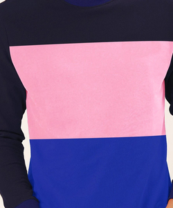 Sudadera de Cuello Redondo con Bloques de Color para Hombre, Corte Regular, Tejido de Punto, Estilo Casual, Ropa de Otoño - Product Image 2