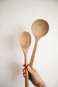 Juego de Cucharas de Madera Hechas a Mano, Forma Ovalada, Pulimentadas, Rústicas, Naturales, Ecológicas, Utensilios de Cocina para Uso Doméstico - Product Image 6