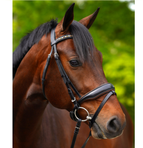En gros, Bridon et rênes en cuir de cheval fait main de qualité supérieure, durables et confortables, pour l'équitation et l'entraînement, Noir Cob 2x1.5x2m - Product Image 3