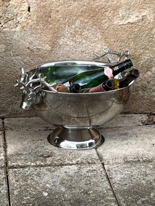 Seau à glace élégant avec poignée tête de cerf, finition argentée, idéal pour les fêtes, les événements et les bars de luxe - Product Image 5