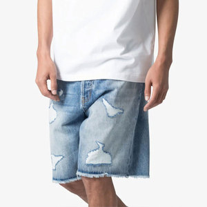 Shorts cargo bleu clair pour homme, taille mi-haute, élastique, respirant, style bermuda, plusieurs poches, couleur unie, tissu en coton - Product Image 4