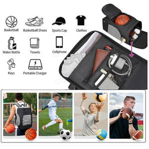 Sac à dos de basketball sportif en nylon et polyester, léger, polyvalent, avec intérieur spacieux, capacité de 20 à 37 L pour un transport facile - Product Image 5