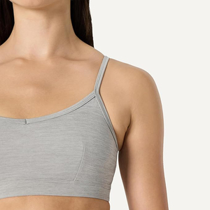 Light Heather Grey Seamless Womens Bralette Sports <b>Bra</b> <b>Thin</b> <b>Strap</b> Low Support Yoga Tops Wholesalers - Product Image 4