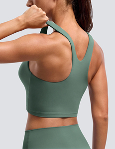 Trendy Casual Sporty Hip Hop Style Women's 100% Cotton Quick Dry Breathable Yoga Tank <b>Top</b> with Ribbed Fabric - Product Image 4