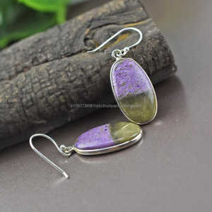Pendientes de Plata de Ley 925, pendientes de piedras preciosas de purpurita, joyería hecha a mano, joyería de purpurita, regalos de navidad - Product Image 4