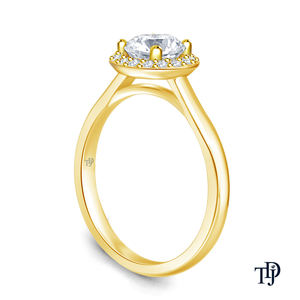 Anillo de Compromiso Elegante con Halo Inspirado en Flores en Oro de 10K con un Impresionante Diamante (Natural) en el Centro y Piedras de Acento - Product Image 5