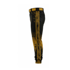 Pantalones de Béisbol Sublimados para Hombre, Corte Ajustado, Absorción de Humedad, Degradado Negro Dorado con Bolsillos, Nombre y Número del Equipo Personalizados - Product Image 4