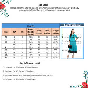 Kurta Anarkali de Algodón Estampado Color Verde Azulado para Mujer, con Cuello Redondo y Mangas Tres Cuartos, Estilo Étnico Global, Informal para Uso Diario - Product Image 4