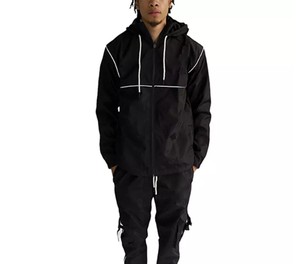 Fabricant de vêtements en gros, ensemble coupe-vent à capuche réversible personnalisé, streetwear décontracté, vêtements de sport de haute qualité - Product Image 4