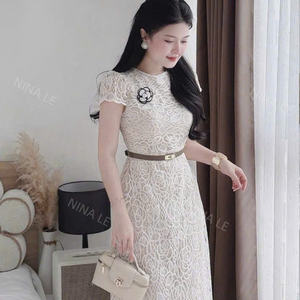 Vestido elegante de manga corta para mujer, ideal para combinar elegancia, comodidad, estilo casual y formal para diversos eventos, maxi de seda. - Product Image 5