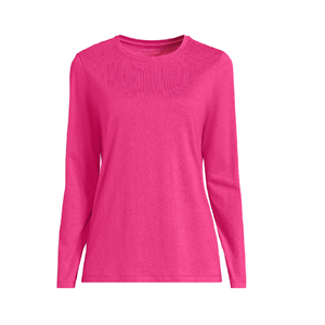 เสื้อยืดสีดำแขนยาวแฟชั่นไซส์ใหญ่สำหรับผู้หญิง สวมใส่สบาย ดีไซน์เก๋  เสื้อยืดสีพื้นแบบสั่งทำสำหรับผู้หญิง - Product Image 5