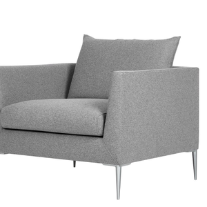 Sofá individual para sentarse en la sala de estar con un estilo moderno, con espuma suave y duradera en color gris y tamaño personalizado. - Product Image 3