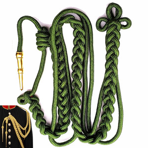 Uniform Gold Bullion wire with Red Linning Aiguillettes gold Metal Aiguillette with 2 Gold Tags - Product Image 3