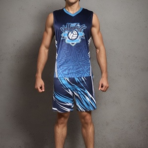 Fabricación de fábrica OEM profesional sublimación impresión voleibol uniforme cuello en V sin mangas hombres uniformes de voleibol - Product Image 1