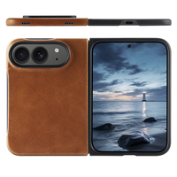 Étui de luxe en cuir italien huilé et ciré sur mesure pour iPhone DUO, pliable, avec marquage à chaud, support magnétique, housse de protection fine